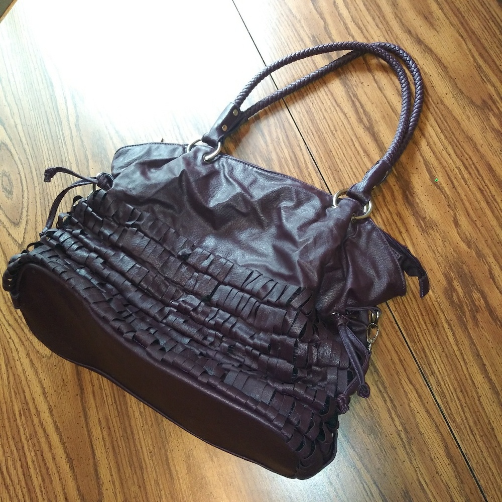 Buffalo Exchange Burgundy Ruffle Purse